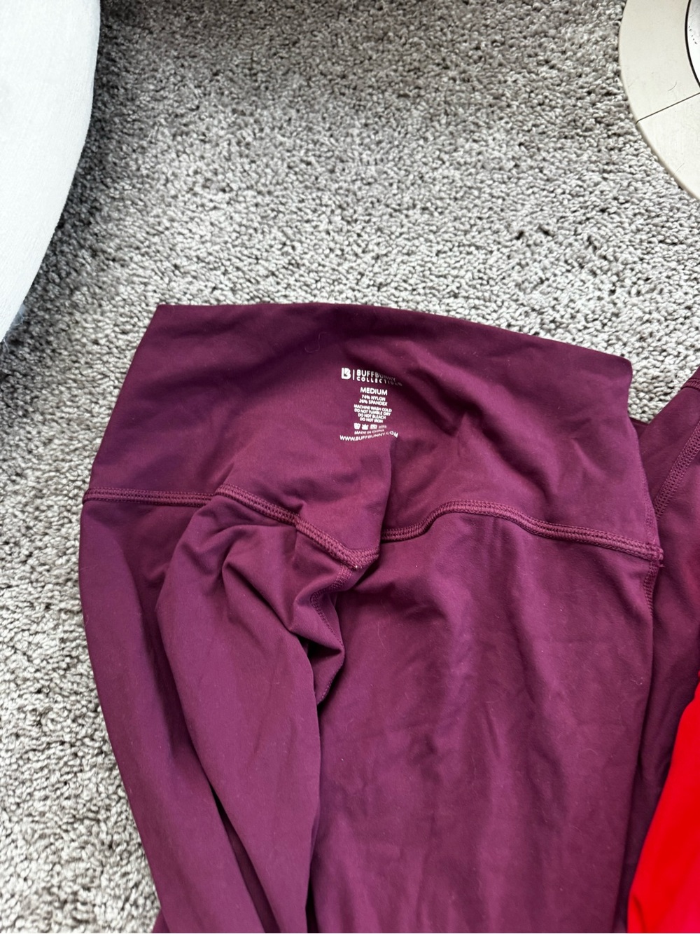 BuffBunny Leggings Trio in Burgundy, Red, and Teal - Picture 5 of 5